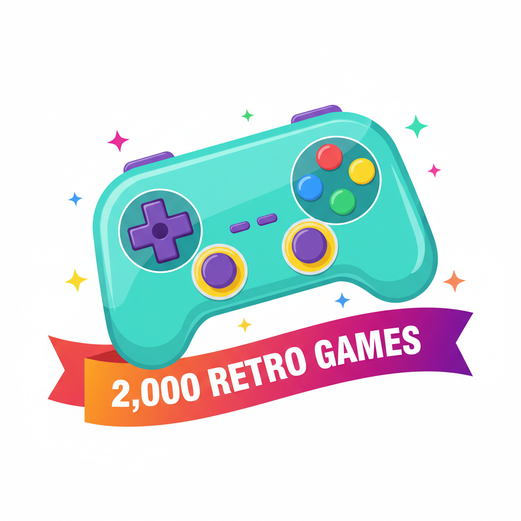 2,000 Retro Games - Fondo Blanco Sólido